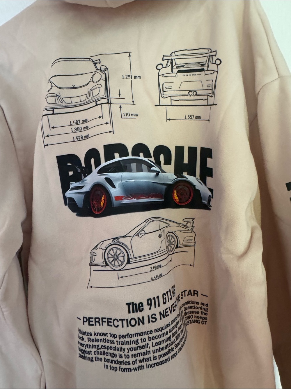 Men's Beige Crewneck Hoodie Pullover - Picture 6 of 7